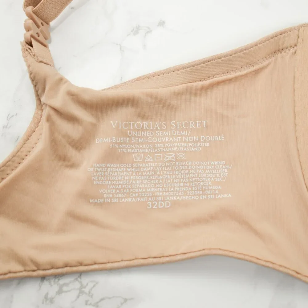 Victoria's Secret Unlined Semi Demi Bra 32DD NWT - Picture 5 of 6